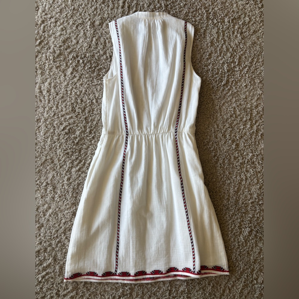 Madewell Ivory and Crimson Embroidered Dress - Picture 4 of 7